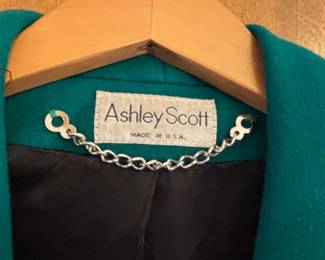 Ashley Scott Teal Wool Blend Coat second image