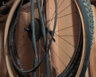 Vintage Bicycle Wheel with Cassette and Tire