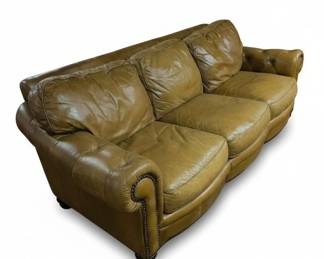 Traditional ChesterfieldStyle Leather Sofa