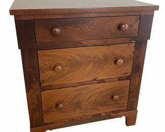 Vintage Maple ThreeDrawer Nightstand