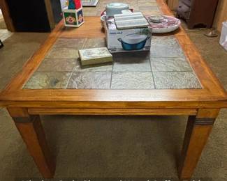 MissionStyle Slate and Wood Coffee Table second image