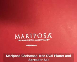 Mariposa Christmas Tree Oval Platter and Spreader Set second image