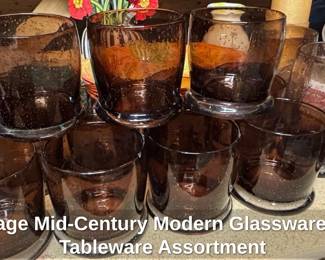 Vintage MidCentury Modern Glassware and Tableware Assortment second image
