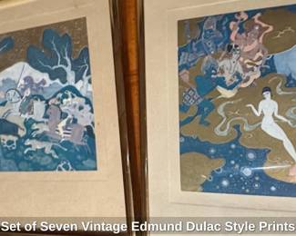 Set of Seven Vintage Edmund Dulac Style Prints sixth image