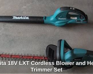 Makita V LXT Cordless Blower and Hedge Trimmer Set