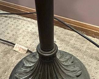 Traditional Metal Floor Lamp with Leaf Base second image