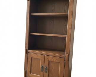 Mission Style Oak Bookcase with Lower Cabinet second image