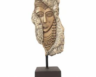 Decorative Faux Stone Egyptian Revival Bust