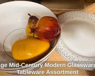 Vintage MidCentury Modern Glassware and Tableware Assortment third image