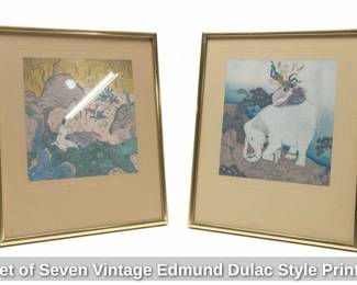 Set of Seven Vintage Edmund Dulac Style Prints fourth image
