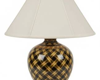Decorative Ceramic Table Lamp with Woven Pattern