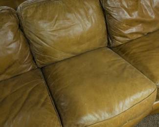 Traditional ChesterfieldStyle Leather Sofa fourth image
