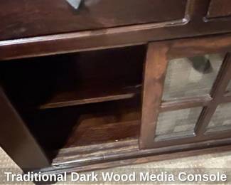 Traditional Dark Wood Media Console third image