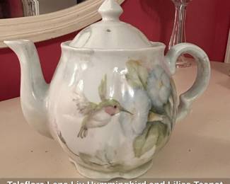 Teleflora Lena Liu Hummingbird and Lilies Teapot