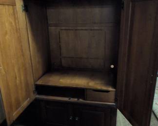 Traditional Wooden Armoire Entertainment Center second image