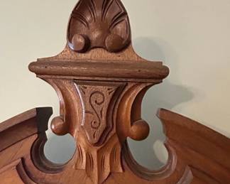 Antique Victorian Oak Dresser with Mirror and Glove Boxes third image