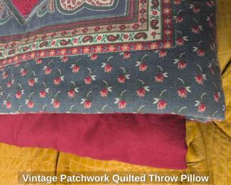 Vintage Patchwork Quilted Throw Pillow second image