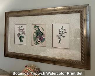 Botanical Triptych Watercolor Print Set