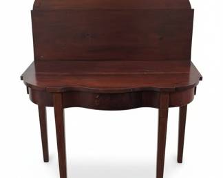 Antique Mahogany Serpentine FlipTop Console Table