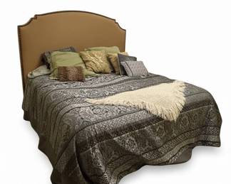 Upholstered Nailhead Trim King Headboard