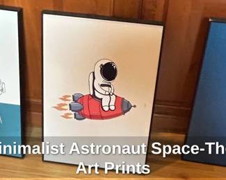 Set of Minimalist Astronaut SpaceThemed Wall Art Prints