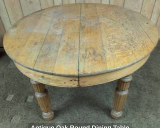 Antique Oak Round Dining Table