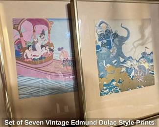 Set of Seven Vintage Edmund Dulac Style Prints fifth image