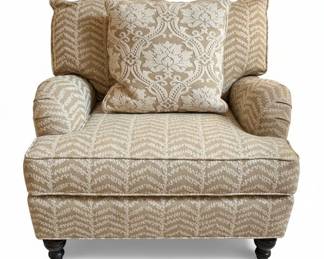 Overstuffed Club Chair with Accent Pillow