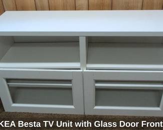 IKEA Besta TV Unit with Glass Door Fronts