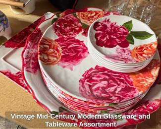 Vintage MidCentury Modern Glassware and Tableware Assortment fourth image