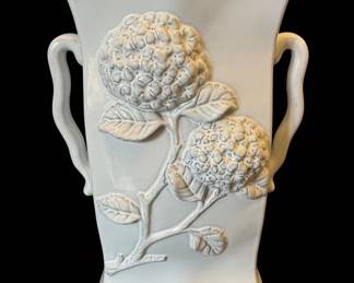 Vintage Ceramic Hydrangea Relief Vase