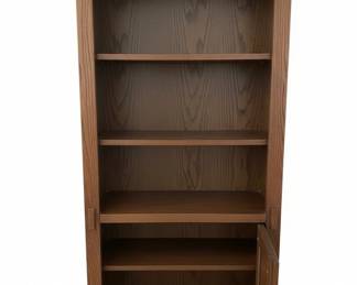 Mission Style Oak Bookcase with Lower Cabinet