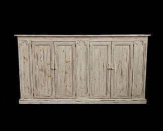 Distressed Pine FourDoor Buffet Credenza fourth image