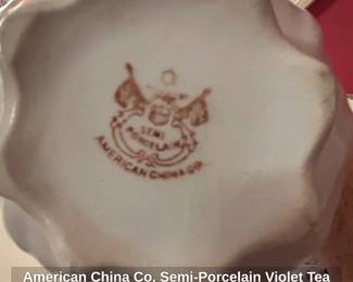 American China Co. SemiPorcelain Violet Tea Set fourth image