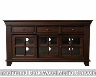 Traditional Dark Wood Media Console