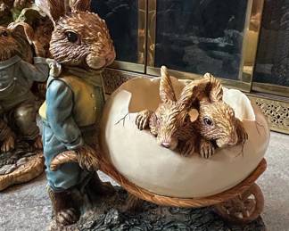 Vintage Chrisdon Resin Rabbit Figurine Collection