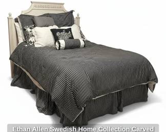 Ethan Allen Swedish Home Collection Carved Panel Headboard