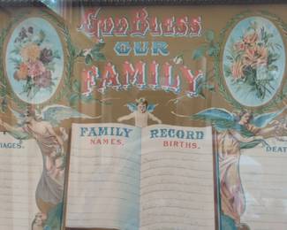 Victorian God Bless Our Family Record Print second image