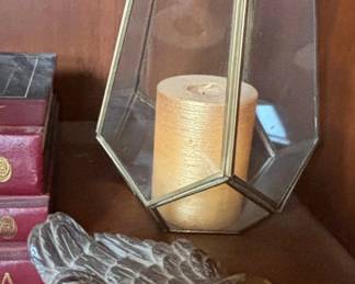 Geometric Glass and Metal Candle Lantern