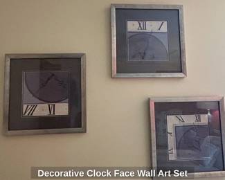 Decorative Clock Face Wall Art Set