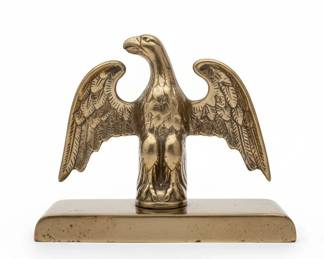 Vintage Brass Eagle Figurine on Plinth Bookends