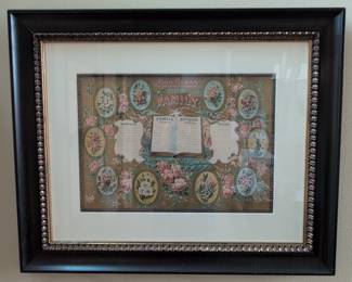 Victorian God Bless Our Family Record Print