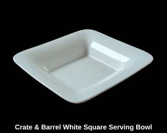 Crate  Barrel White Square Serving Bowl