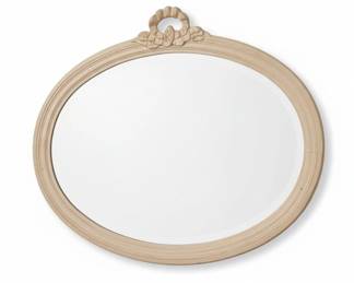 Vintage Oval Wall Mirror with Ribbon Crest