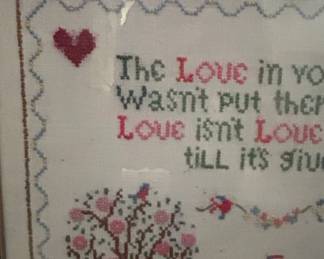 Vintage Framed CrossStitch Sampler second image