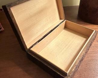 Vintage Polish Floral Carved Wood Jewelry Box second image
