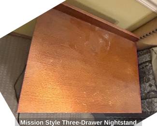 Mission Style ThreeDrawer Nightstand second image
