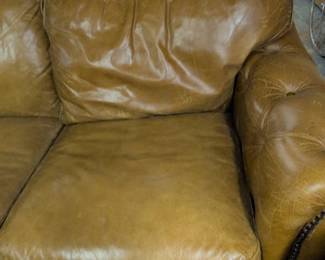 Traditional ChesterfieldStyle Leather Sofa second image