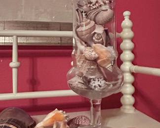 Glass Apothecary Jar with Assorted Seashell Collection