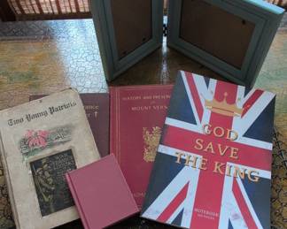 Vintage and Decorative Book Collection with Frames